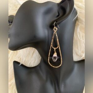 Elegant Gold Tone Tear Drop Dangling Earrings Jewelry